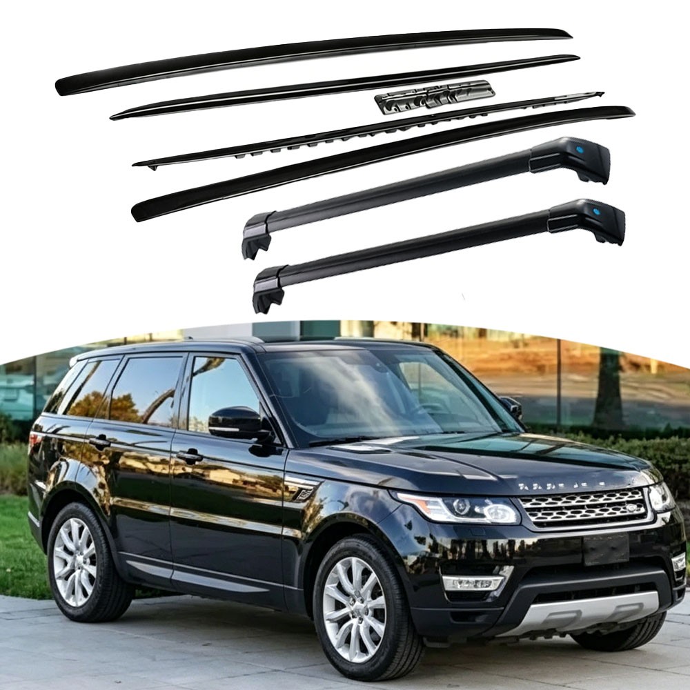 Roof Rack Crossbar Aluminum - Комплект из 4 черных алюминиевых рейлингов