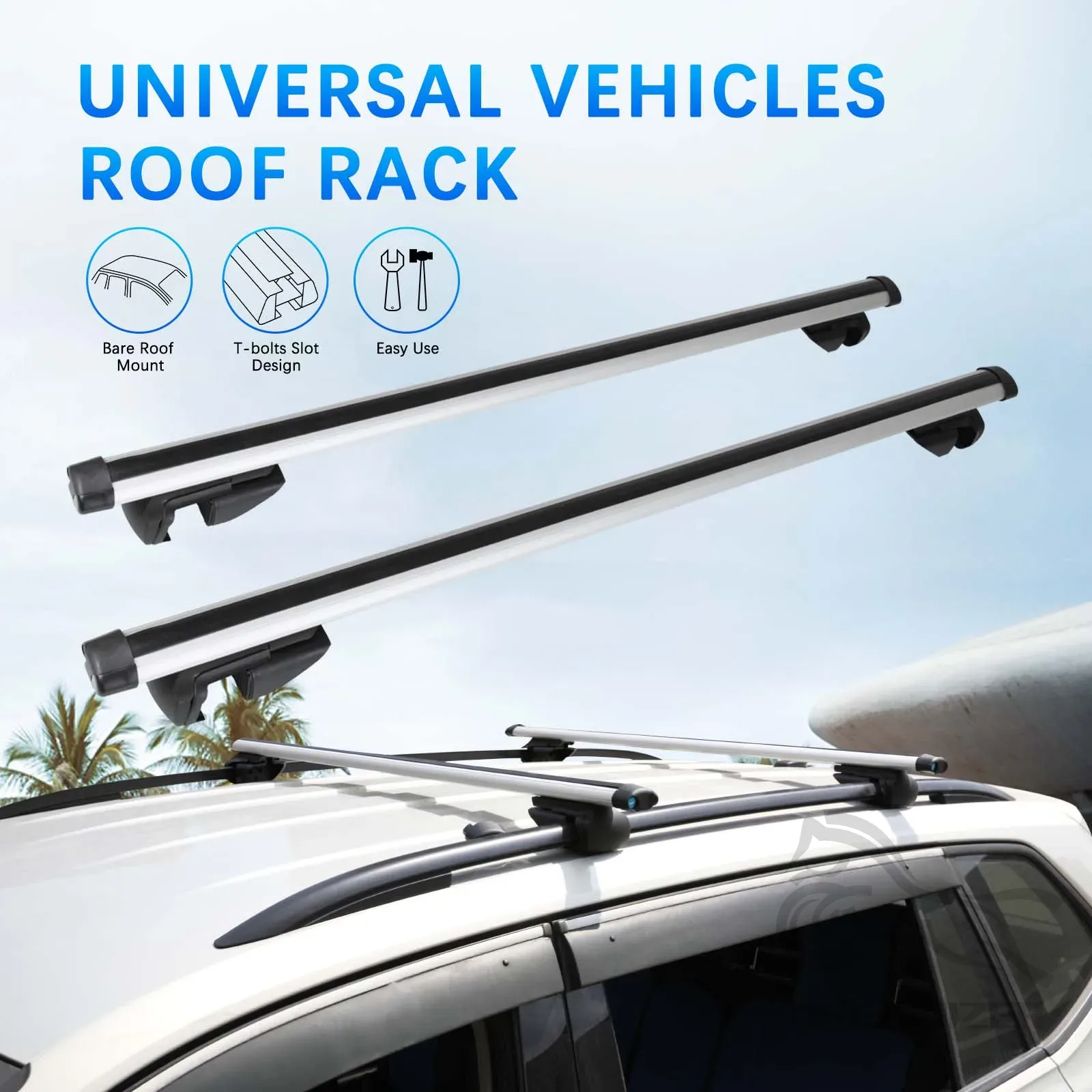 Roof Rack Crossbar Aluminum - 48-дюймовый алюминиевый багажник на крышу автомобиля