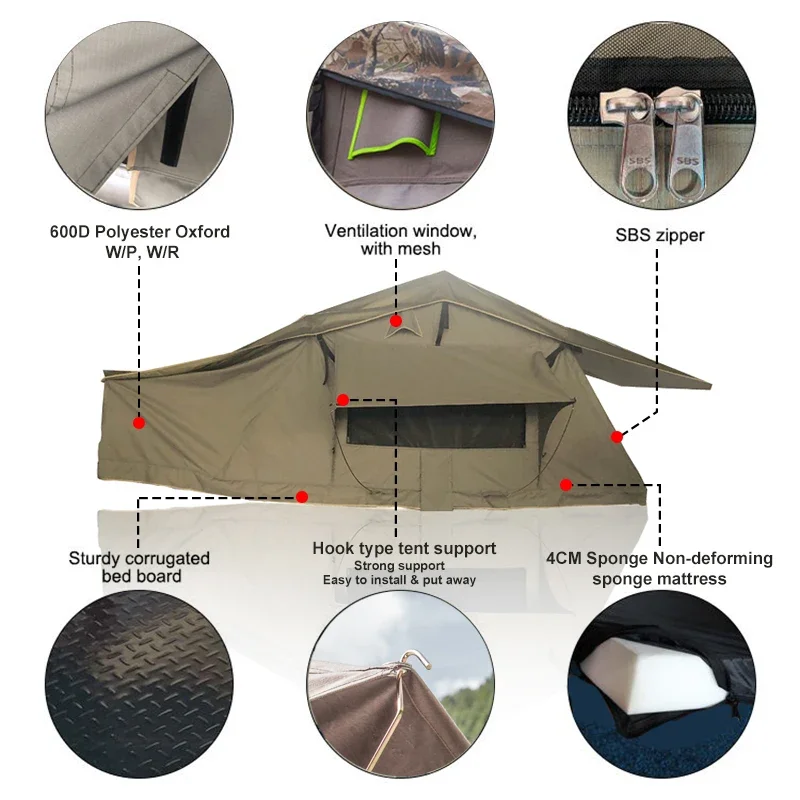 Roof Top Tent Annex Room - Водонепроницаемая палатка на крышу автомобиля 4x4