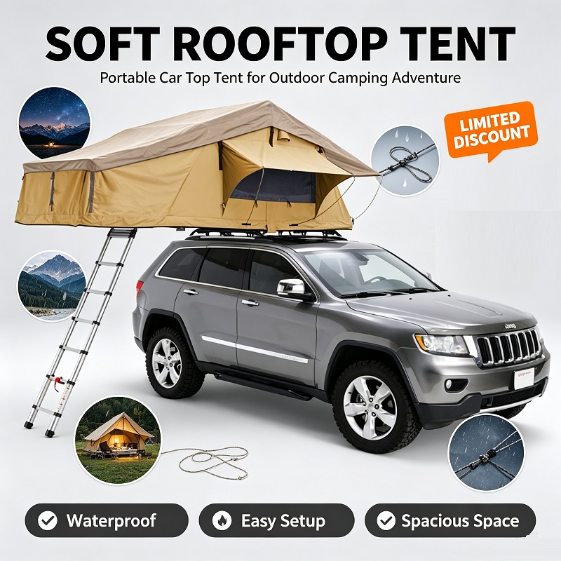 Палатка на крышу автомобиля дл – обзор и цена Roof Top Tent Soft Shell 3 Person