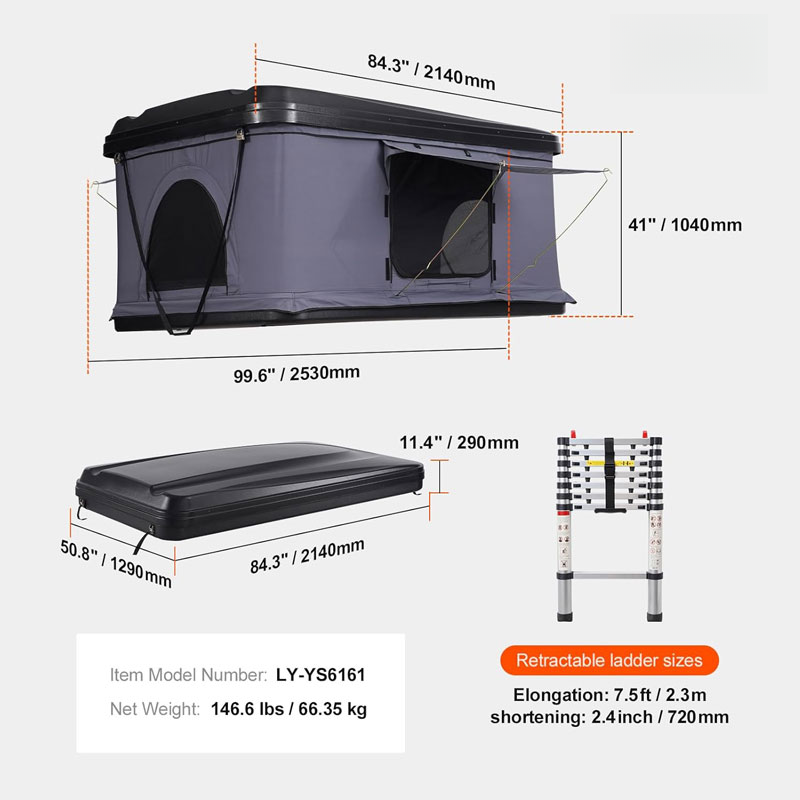 Хит продаж: Палатка на крышу W – обзор и цена Roof Top Tent Ladder Telescopic