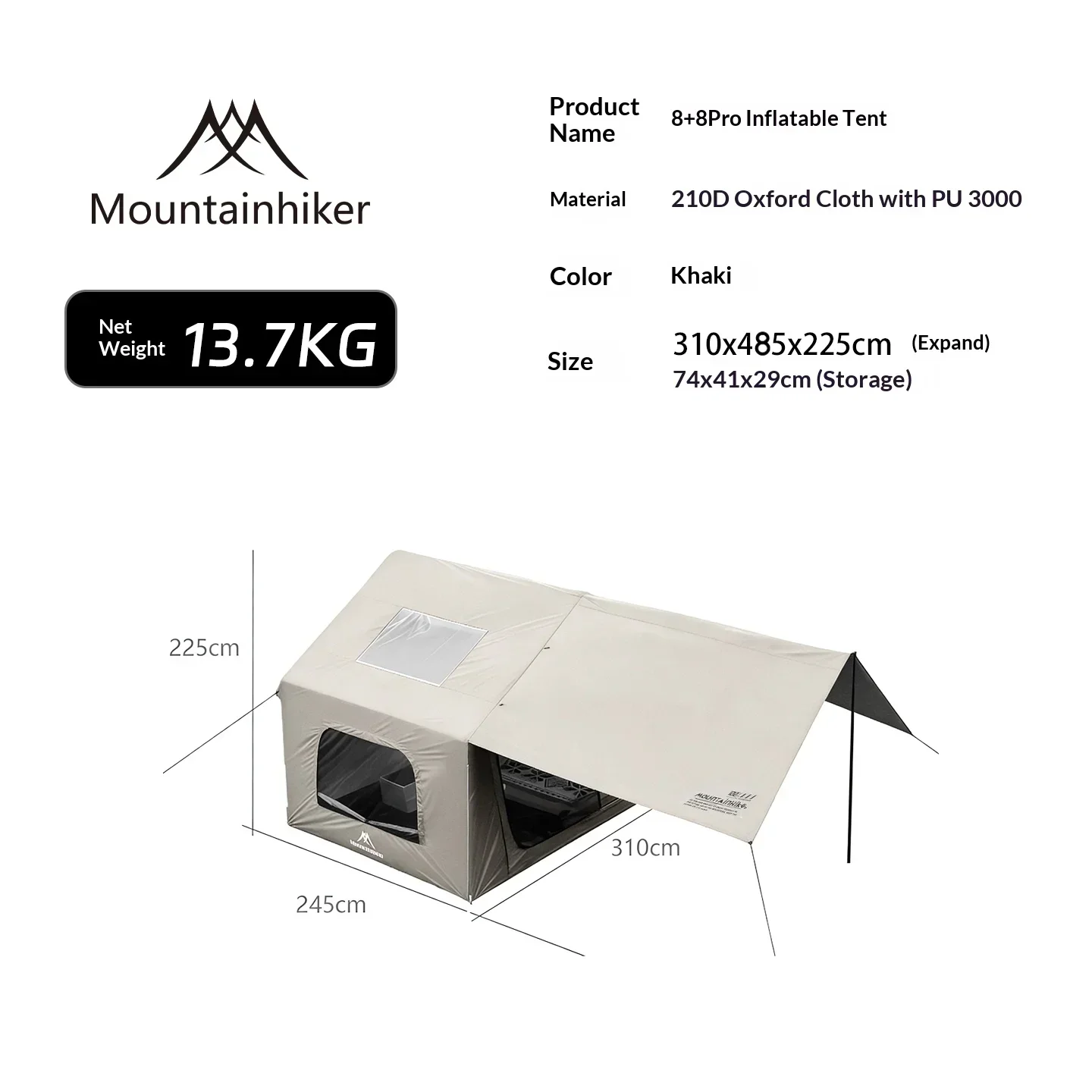 8+8 ㎡   Надувная палатка для к – обзор и цена Camping Shower Tent Portable