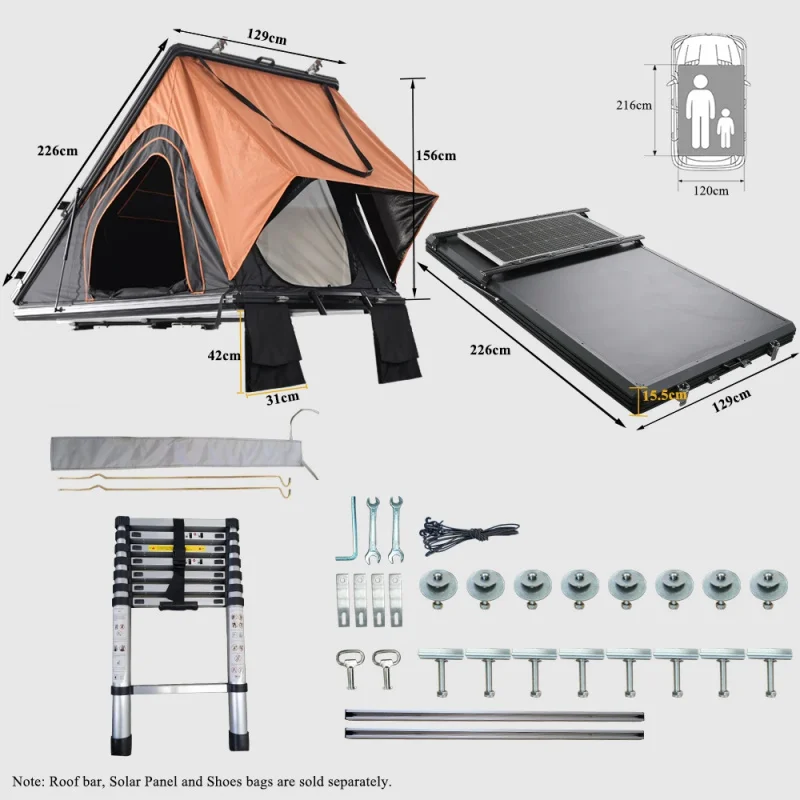 Высококачественная треугольная – обзор и цена Roof Tent Hardshell Aluminum
