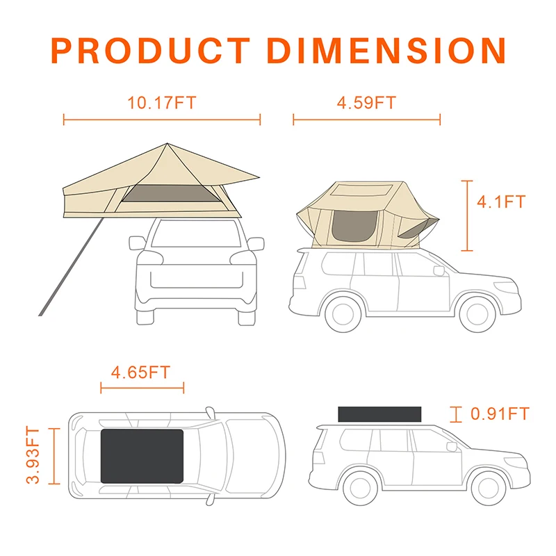 Надувная палатка на крышу авто – обзор и цена Roof Top Tent Soft Shell 3 Person