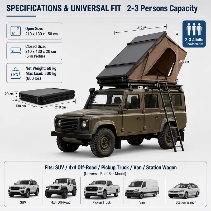 Палатка на крышу автомобиля XL – обзор и цена Roof Top Tent 4 Person Xl